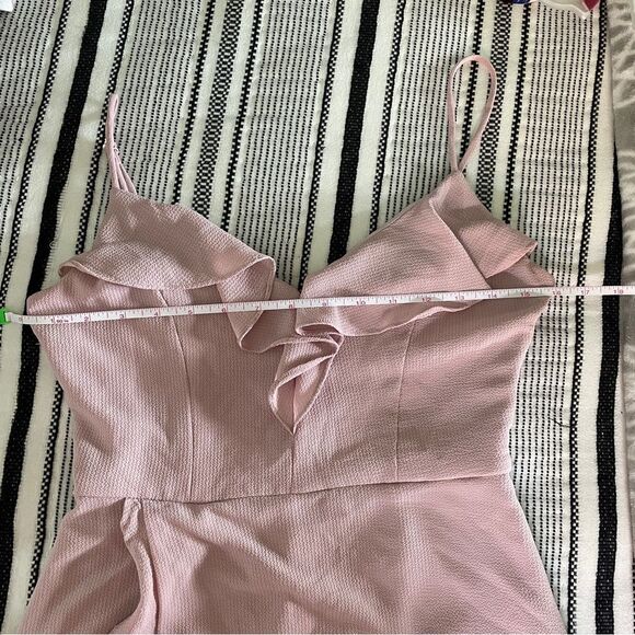 Socialite Pastel Pink Ruffled Romper size XS Girlhoodcore Asymmetrical Jumpsuit - Picture 11 of 15